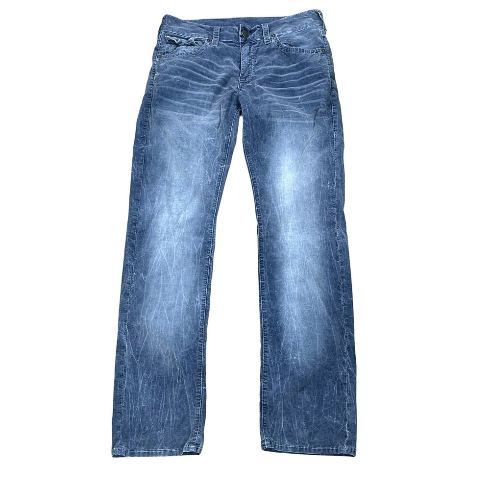 True Religion Ricky Relaxed Straight Corduroys Mens 33, Fits 34x33 Fade Whiskers